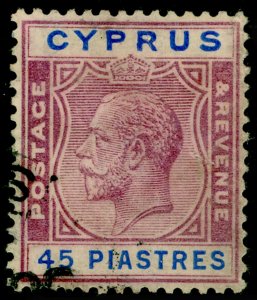 CYPRUS SG116, 45pi purple & blue, USED. Cat £45.