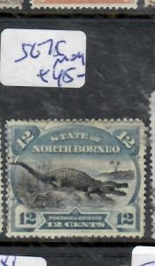 NORTH BORNEO  12C CROCODILE    SG  75   MOG       P0314A