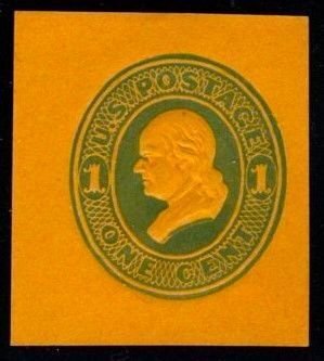 #U116 Franklin (Orange) Cut Square - Mint