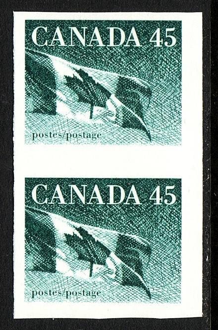 CANADA 1396a NH '95 45c Flag IMPERF PAIR $200.00