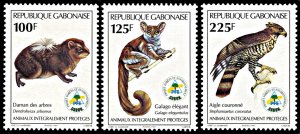 Gabon 895-897, MNH, Animal Protection