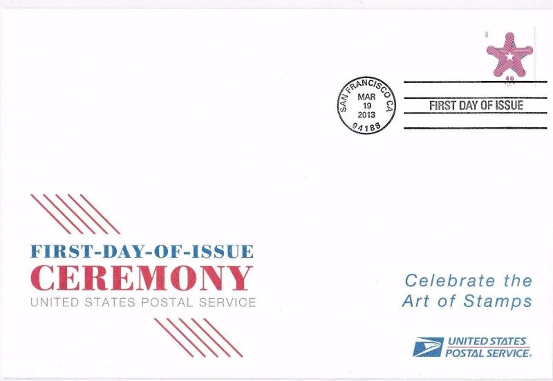 USPS First Day Ceremony Program #4749 Patriotic Star Red White Blue Stripes Coil 