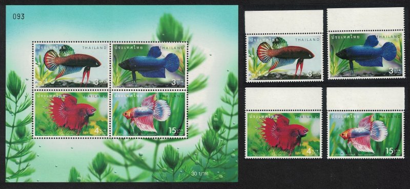 Thailand Fighting Fish Aquarium 4v+MS Margins 2002 MNH SG#2343-MS2347