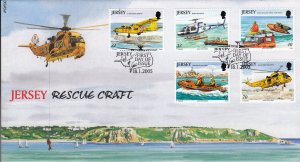 Jersey 2005 Rescue Craft Set of 5,  on FDC