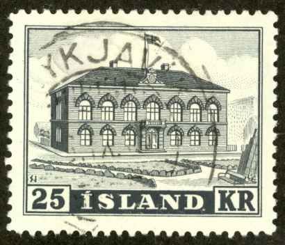 Iceland Sc# 273 Used 1952 25k Parliament Building