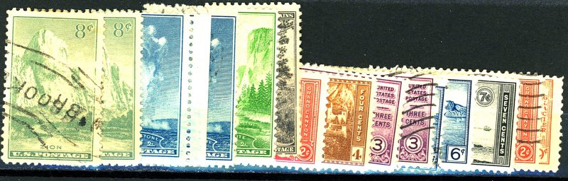 U.S. #740-749 MINT/USED SET SOME DUPLICATES