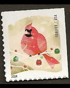 US 4943 Winter Fun Cardinal F single from ATM booklet 18 MNH 2014