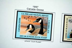 COLOR PRINTED US JUNIOR DUCK STAMPS 1992-2020 STAMP ALBUM PAGES (21 ill. pages)