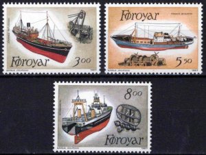 ZAYIX Faroe Islands 158-160 MNH Ships Fishing Trawlers Industry051023S74M