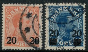 Denmark #176-7 CV $34.00 overprints postage stamps