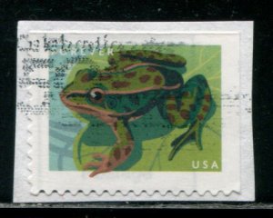 5396 US (55c) Frogs - Northern Leopard Frog SA, used on paper