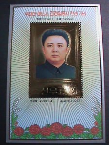 ​KOREA-2002 SC#4186 KIM JONG II- WITH GOLD METALLIC APPLICATION - MNH S/S-VF