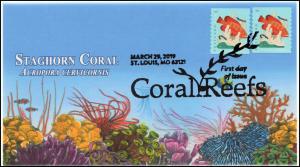 19-068, 2019, Coral Reefs, Pictorial  Postmark, FDC, Staghorn Coral