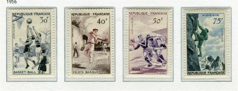 FRANCE; 1956 early Sports issue fine Mint hinged SET