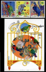 Somalia  MNH  Michel  746-49 Bk 59 Birds Parrots 23 Euro