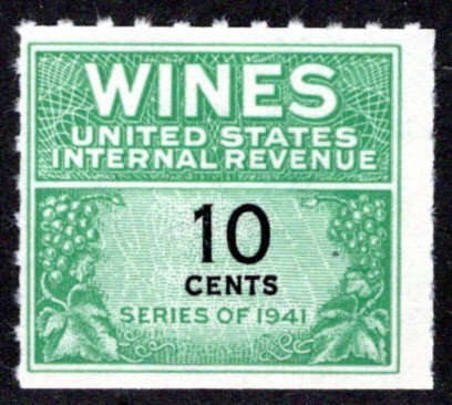 Scott RE123, 10c, MNH, NGAI, Fresh, Type of 1942-49, USA Wine Revenue Stamp