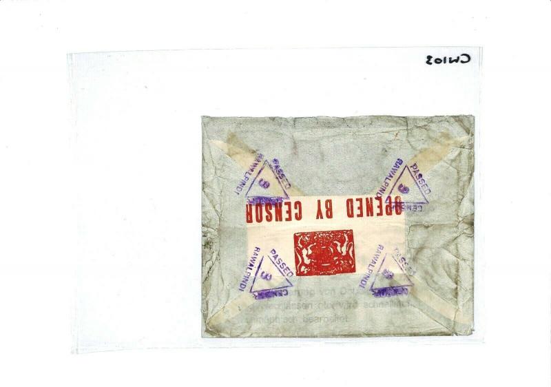 BAHRAIN INDIA Rawalpindi Airmail CENSOR IMPERIAL AIRWAYS WW2 CW103