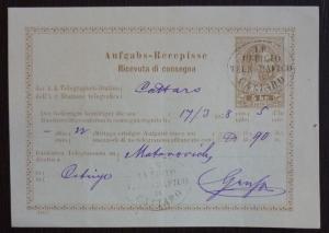 MONTENEGRO - RECEPISSE - 5 KR R! italy austria yugoslavia J5