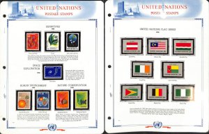 United Nations Stamp Collection in White Ace Album, Mint NH, 1982-1985