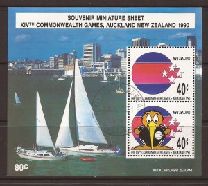 1989 New Zealand - Sc 971a - used VF - Mini Sheet - 14th Commonwealth Games