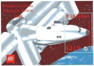 Gambia 1992 - Year of Space - Souvenir Stamp Sheet - Scott #1341 - MNH