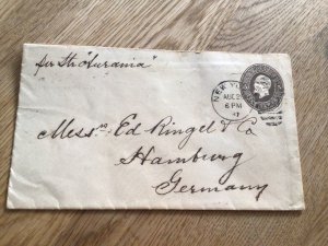 United States New York 1887 to Hamburg  Germany stamped cover 57599