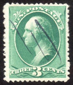 1881, US 3c, Washington, Used, Sc 207