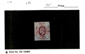 Great Britain, Postage Stamp, #136 Used, 1902 King Edward (AK)