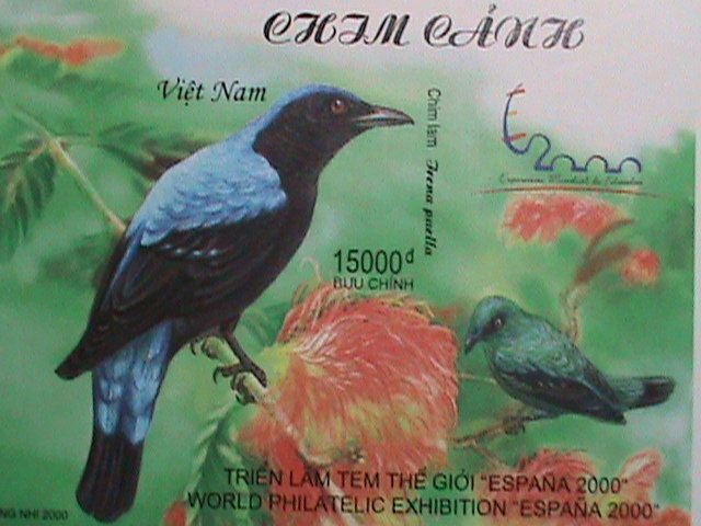 ​VIETNAM 2000 SC#3002 ESPANA'2000 INTEL. STAMP SHOW- RARE IMPERF MNH S/S-VF
