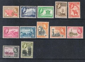 Gold Coast 1952 QEII Sc 148-59 set MNH