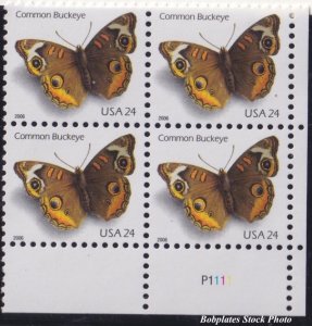 BOBPLATES #4001 Buckeye Plate Block VF NH CV=$3 ~See Details for #s/Pos