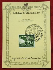 Nazi Germany Third Reich Propaganda postcard Stamp day 1941 WW2 WWII German