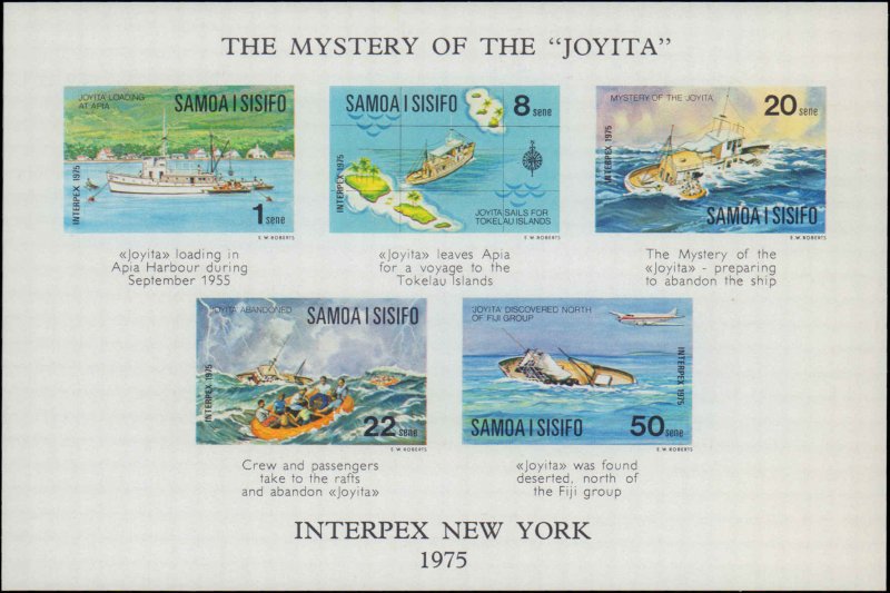 Samoa #415-419a, Complete Set(6), 1975, Ships, Stamp Show, Never Hinged