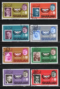 Sharjah ~ Cplt Set of 8 ~ 1965 Intl. Co-op Year ~ CTO, MX (1966)