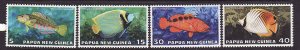 Papua New Guinea-Sc#442-5-unused NH set-1976-Tropical Fish-