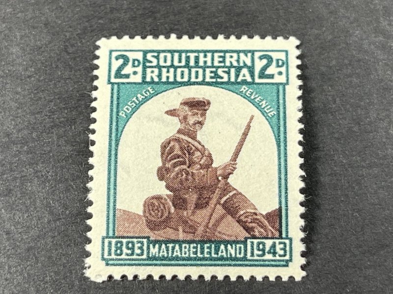 SOUTHERN RHODESIA # 64*(SG # 61a)-MINT/HINGED---RETOUCHED HAT BRIM VAR.---1943