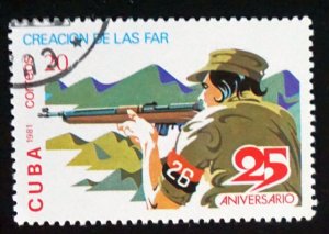 CUBA Sc# 2455  REVOLUTION ANNIVERSARIES military  20c  1981  used cto