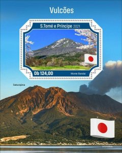 Sao Tome & Principe 2021 MNH Landscapes Stamps Volcanoes Mount Bandai 1v S/S