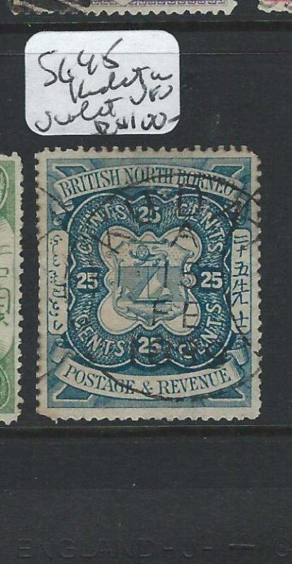 NORTH BORNEO (P2301B) 25C   ARMS LION SG 45 VIOLET KUDAT CDS VFU 