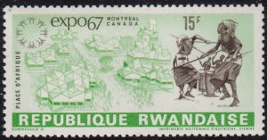 Rwanda 1967 MNH Sc 230 15fr Dancers, EXPO 67