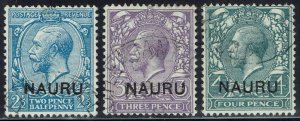 NAURU 1916 KGV 2½D 3D AND 4D USED