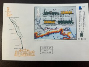 FINLAND ?? USED  #755 Souvenir  Sheet of 4 *1987* Catalog $15.00 On FDC