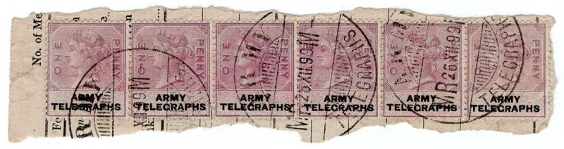 (I.B) QV Telegraphs : Army Telegraphs 1d (Modder Military - Boer War) 