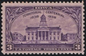 SC#838 3¢ Iowa Territory (1938) MNH