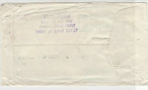 India 1980 State Bank of India Regd Airmail to Commerzbank Stamp Cover Ref 29734