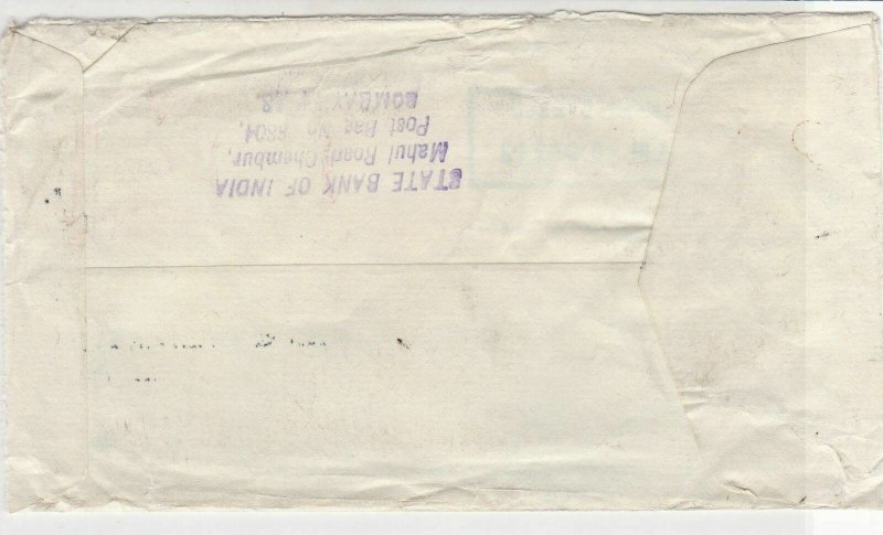 India 1980 State Bank of India Regd Airmail to Commerzbank Stamp Cover Ref 29734