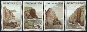 Faroe Islands 1989, Landscapes set VF MNH, Mi 190-193 cat 6€