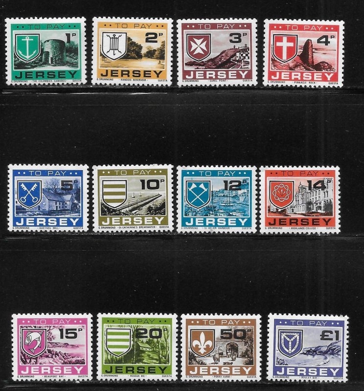 Jersey J21-J32 1978 Postage Dues set Unused Hinged 2025 Scott c.v. $4.35 30%