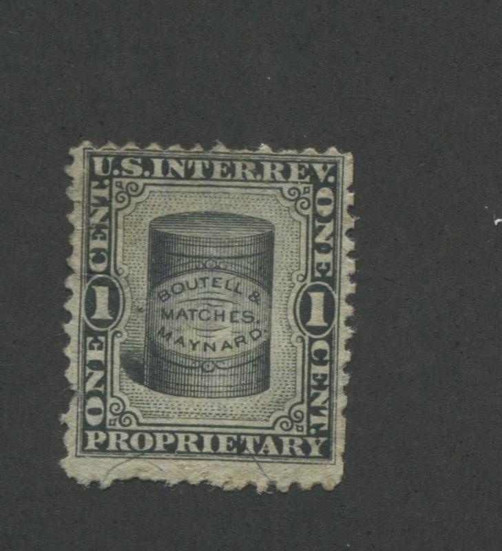 1871 United States Internal Revenue Boutell & Maynard Matches Stamp #RO38b