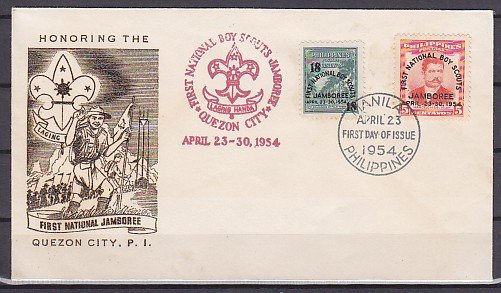 Philippines, 608-609. 1st National Scout Jamboree issue. First day cover. ^